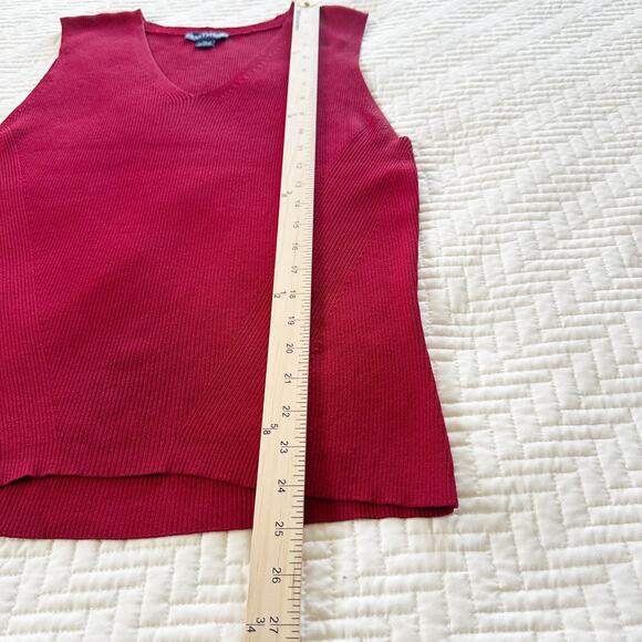 Vintage Ann Taylor Sleeveless Red Ribbed Knit Tank Top Size XL - Picture 5 of 5